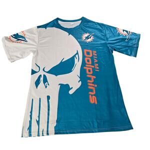 Miami Dolphins Punisher Graphic T-Shirt Men’s Large NFL NWOT
